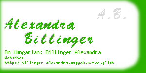 alexandra billinger business card